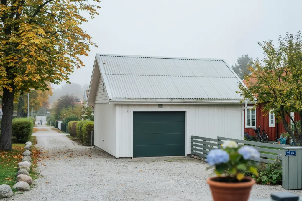 renovering av papptak p garage i viggbyholm t by